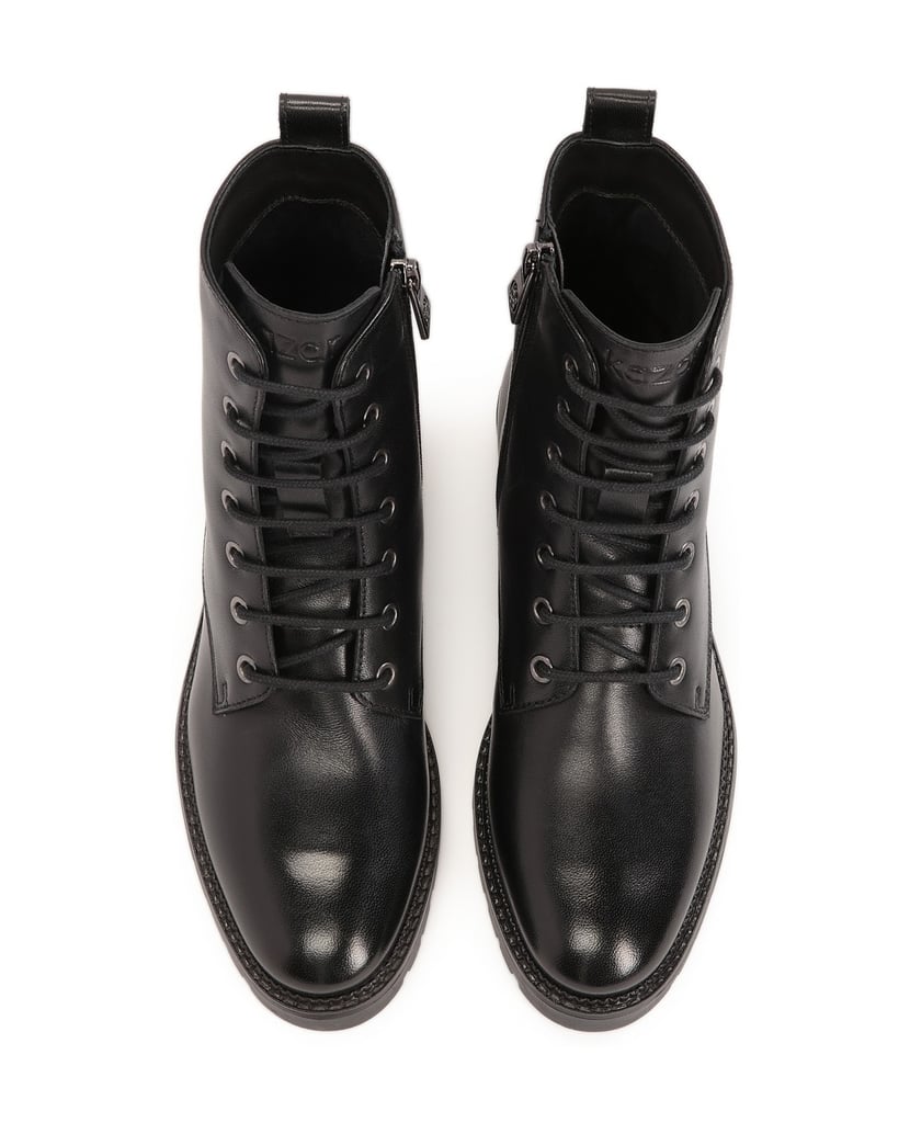 Kazar-Schwarze-Stiefel-mit-Schnürung-und-Reißv-schwarz