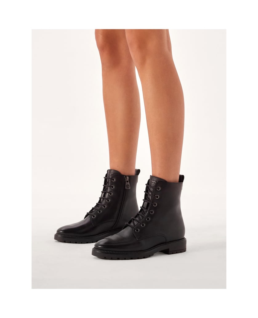 Kazar-Schwarze-Stiefel-mit-Schnürung-und-Reißv-schwarz