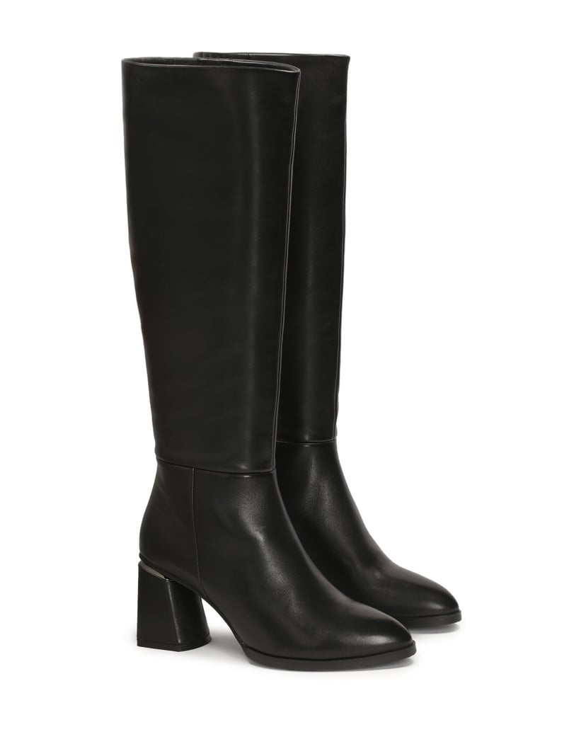 Kazar-Schwarze-hochhackige-Stiefel-mit-Metallv