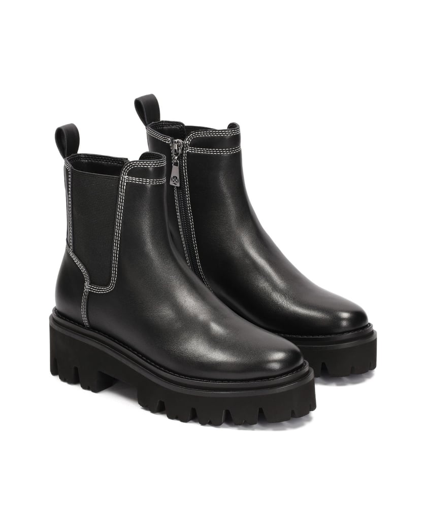 Kazar-Schwarze-Stiefel-mit-weißen-Nähten