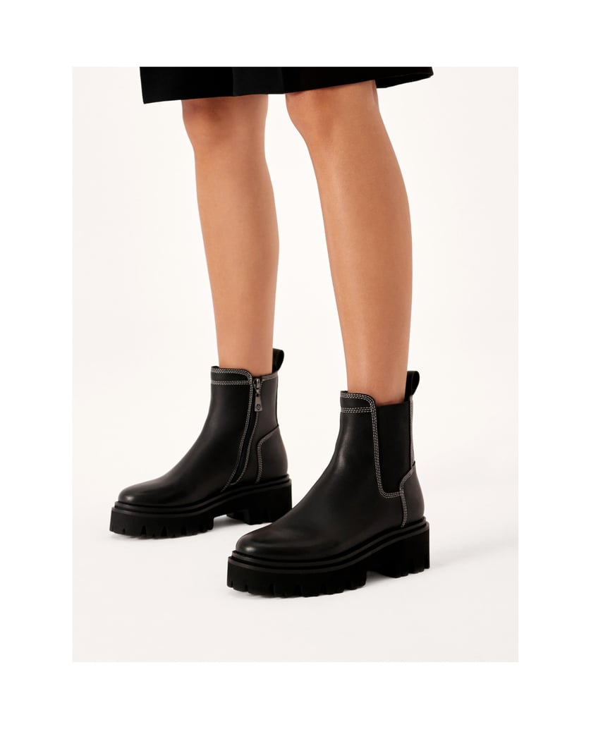 Kazar-Schwarze-Stiefel-mit-weißen-Nähten