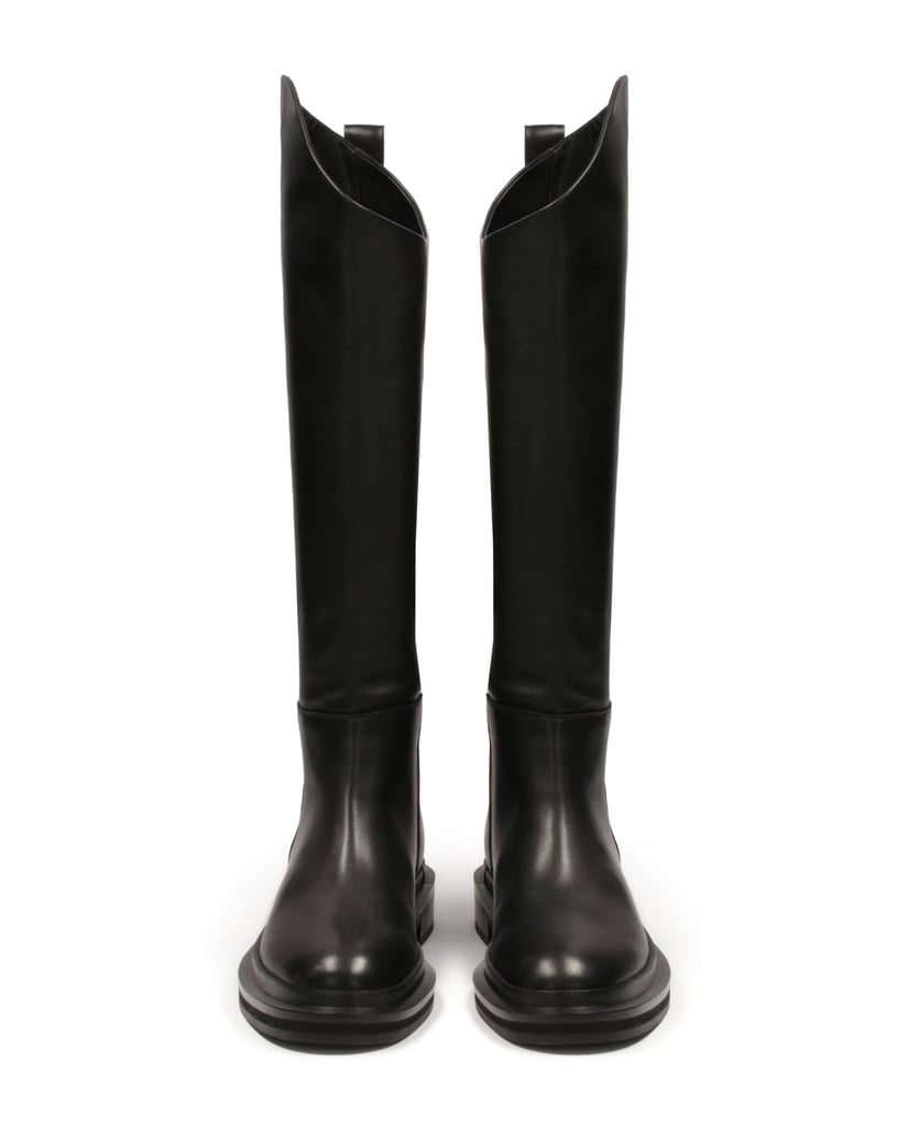 Kazar-Flache-Lederstiefel-zum-Hineinschlüpfen-schwarz