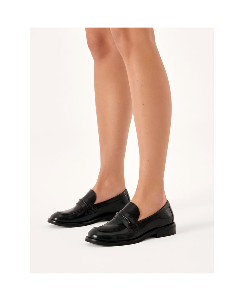 Kazar-Halbschuhe-aus-schwarzem-Leder-mit-Anili