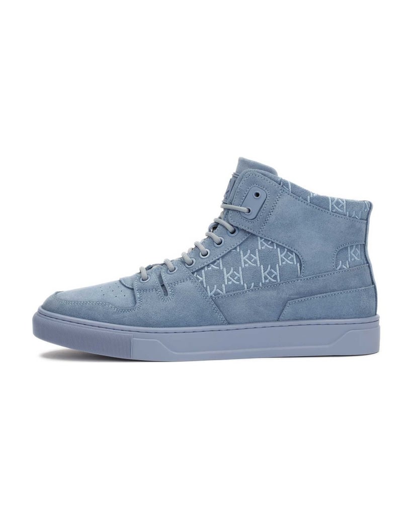 Kazar-Blaue-High-Top-Sneakers-mit-Monogrammen