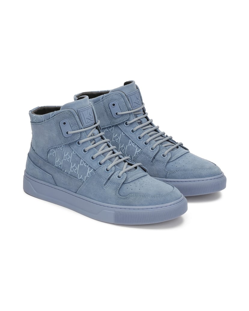 Kazar-Blaue-High-Top-Sneakers-mit-Monogrammen