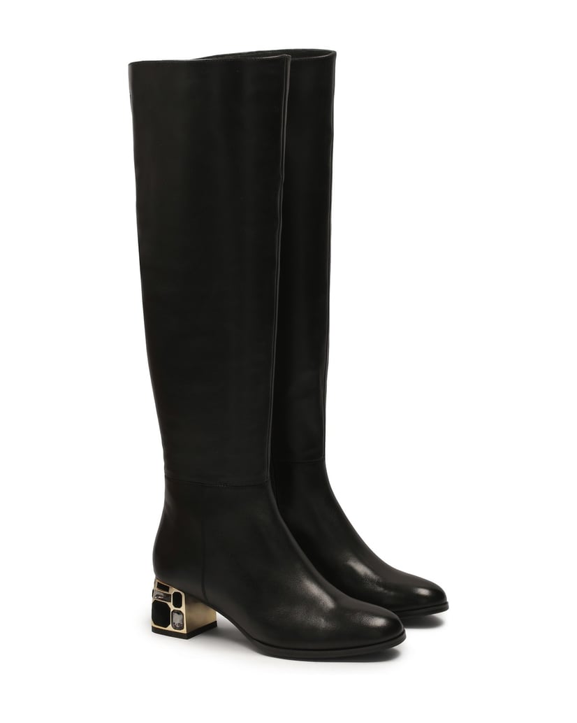 Kazar-Schwarze-Stiefel-mit-verziertem-Absatz-schwarz