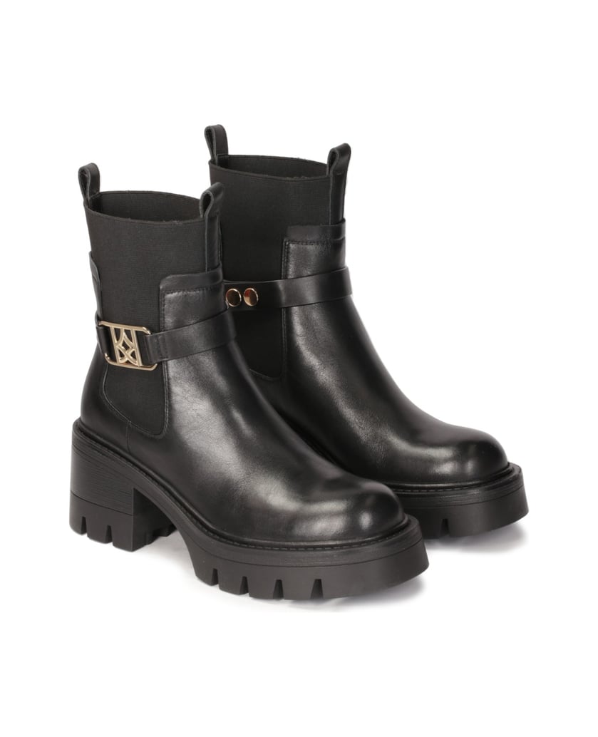 Kazar-Slip-on-boots-with-decorative-detachable-strap-černá