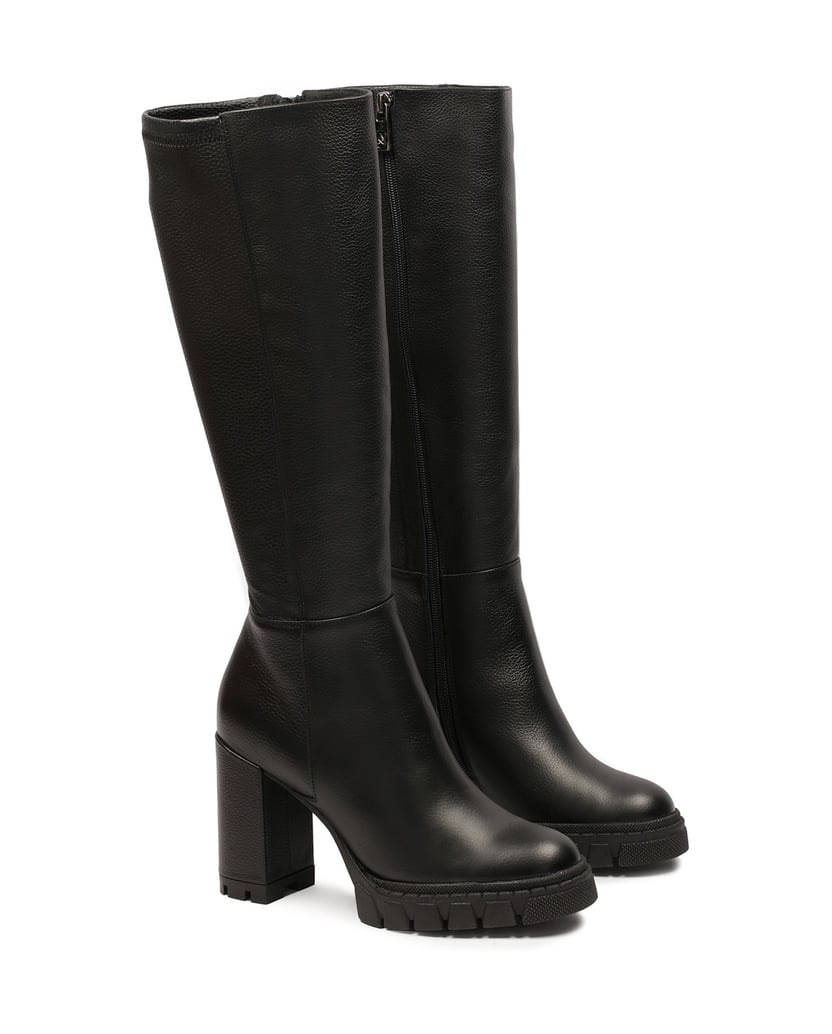 Kazar-Schwarze-Lederstiefel-mit-bequemem-breit-schwarz