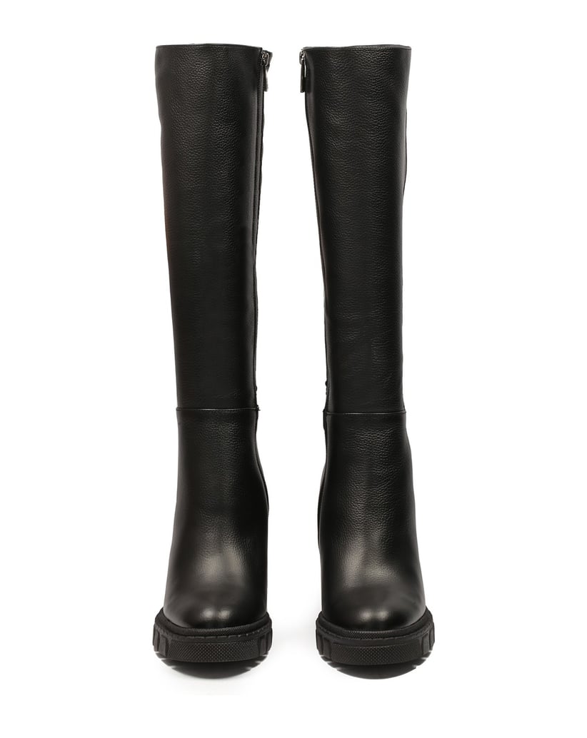 Kazar-Schwarze-Lederstiefel-mit-bequemem-breit-schwarz