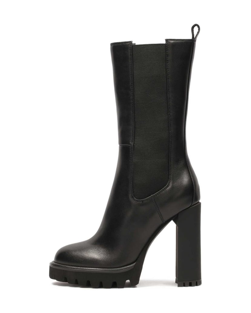 Kazar-Schwarze-Lederstiefel-mit-hohem-Schaft-schwarz