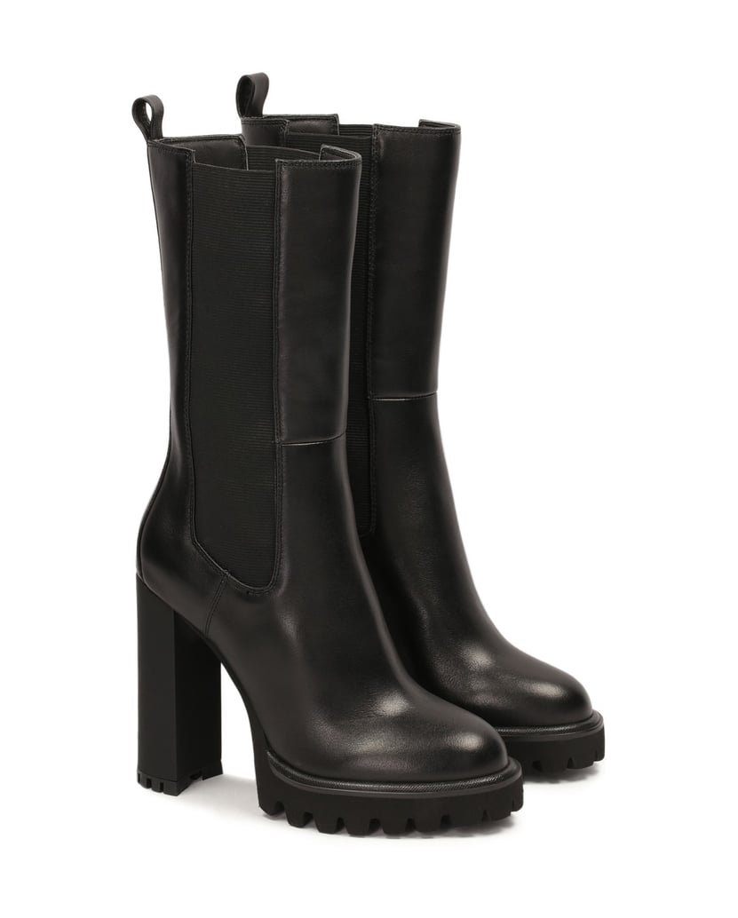 Kazar-Schwarze-Lederstiefel-mit-hohem-Schaft-schwarz