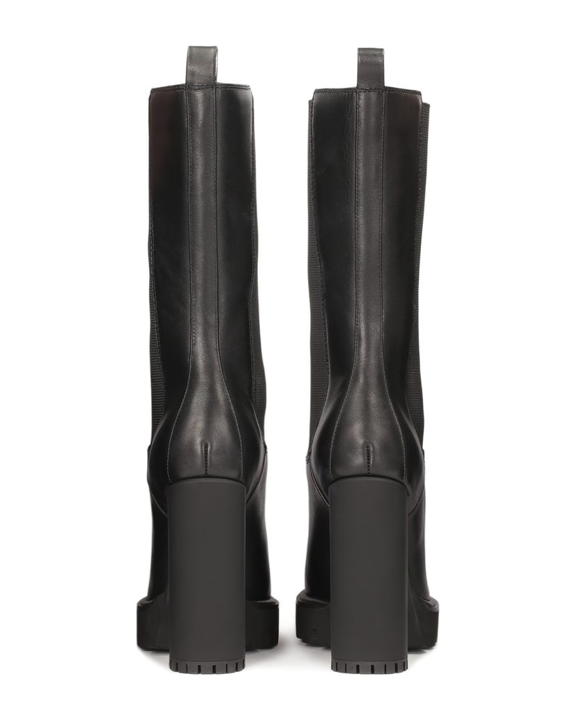 Kazar-Schwarze-Lederstiefel-mit-hohem-Schaft-schwarz