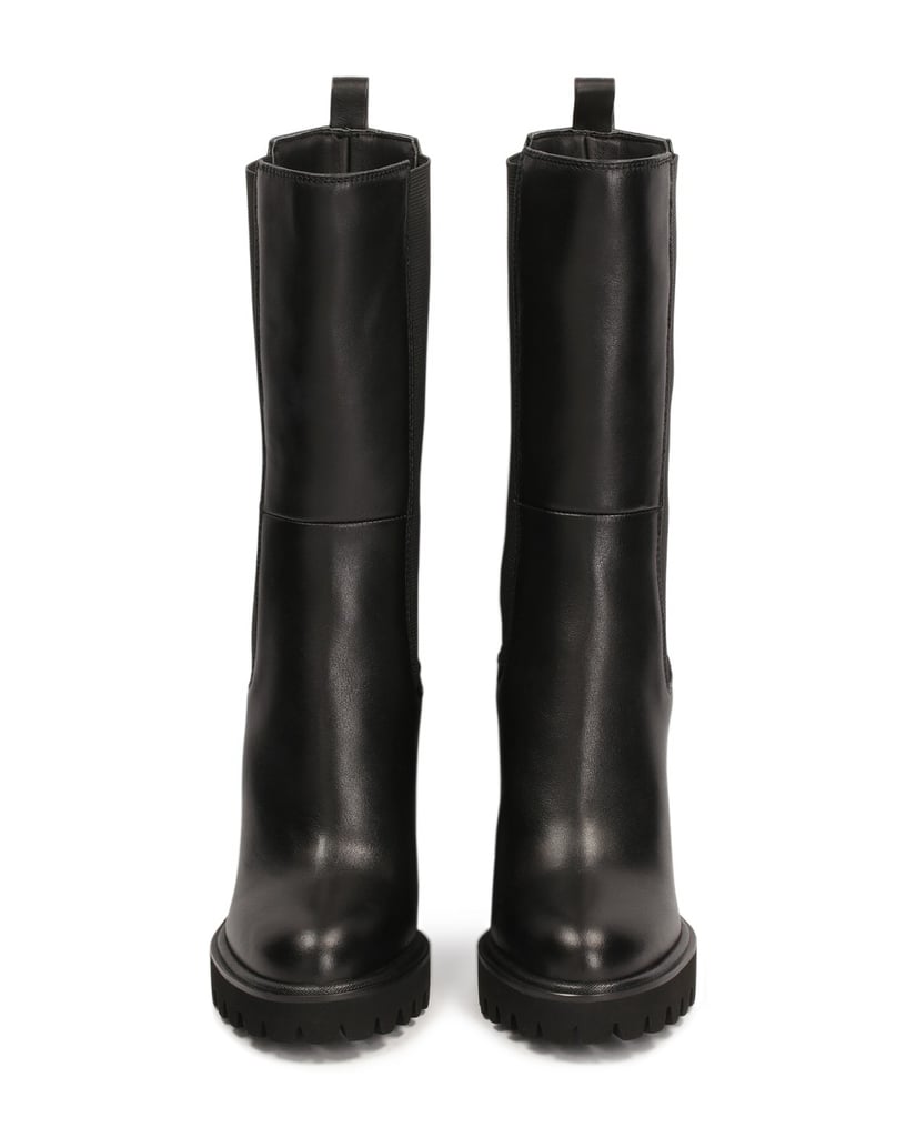 Kazar-Schwarze-Lederstiefel-mit-hohem-Schaft-schwarz