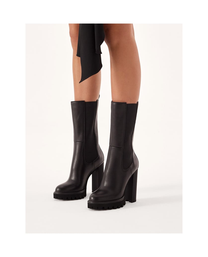 Kazar-Schwarze-Lederstiefel-mit-hohem-Schaft-schwarz