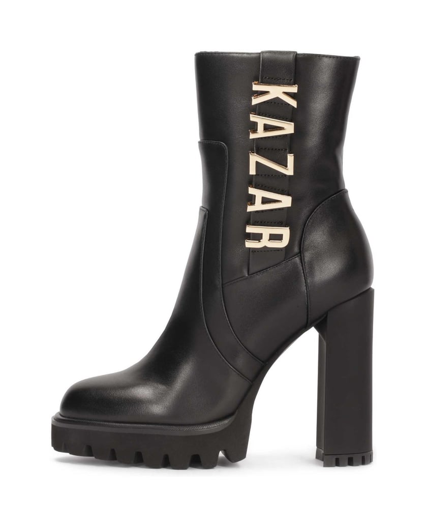 Kazar-Lederstiefel-mit-mattem,-mit-Buchstaben-verziertem-Absatz-schwarz