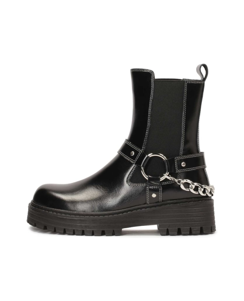 Kazar-Stiefel-mit-flacher-Sohle-und-Metall-Acc