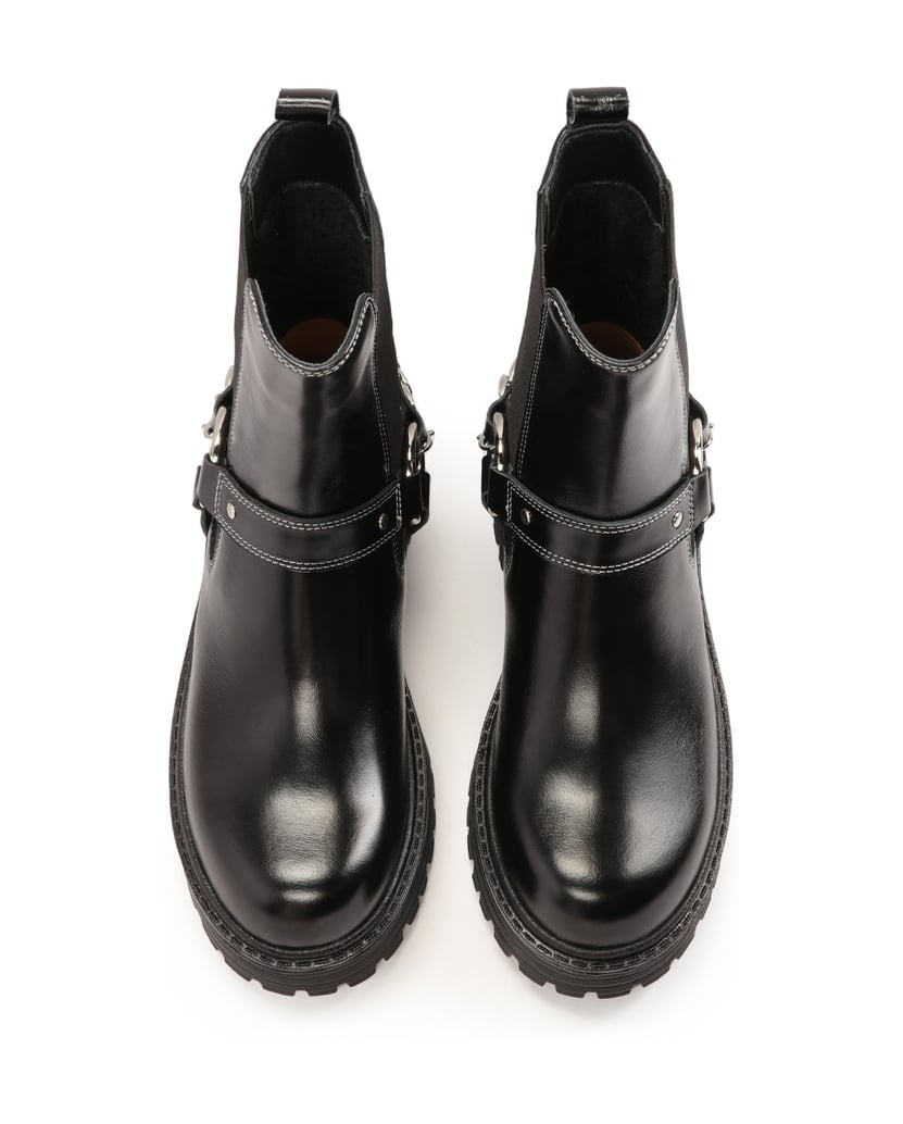 Kazar-Stiefel-mit-flacher-Sohle-und-Metall-Acc