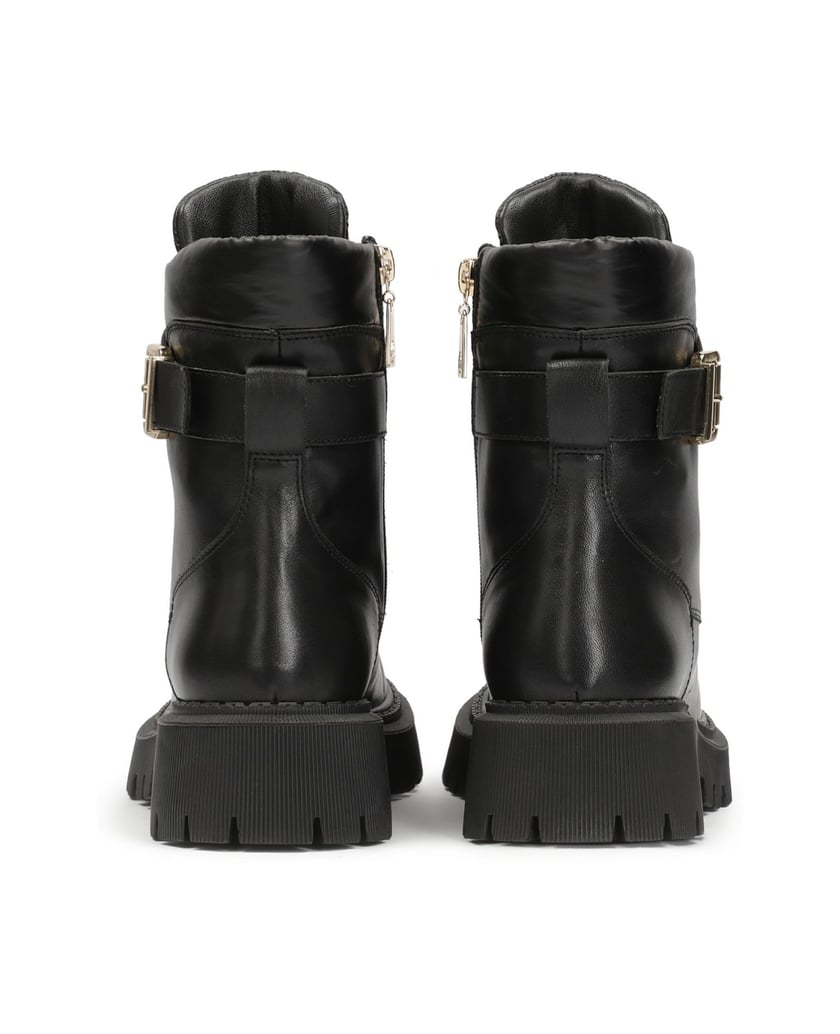 Kazar-Damenstiefel-aus-Leder-mit-Metallbeschri-schwarz