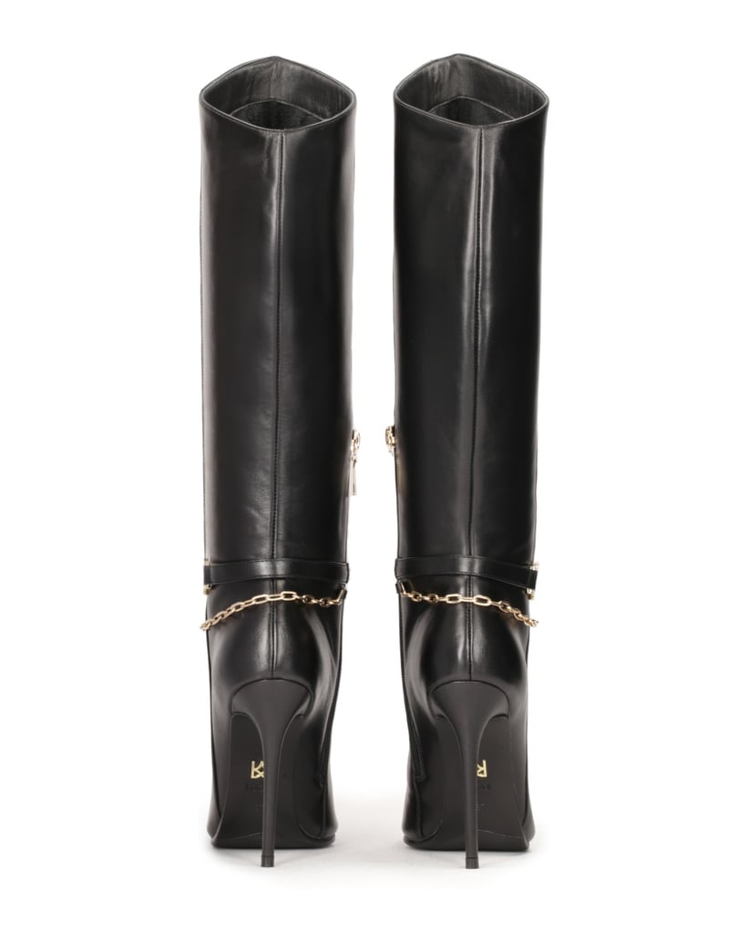 Kazar-Schwarze-hohe-Stiletto-Stiefel-mit-Zierk-schwarz