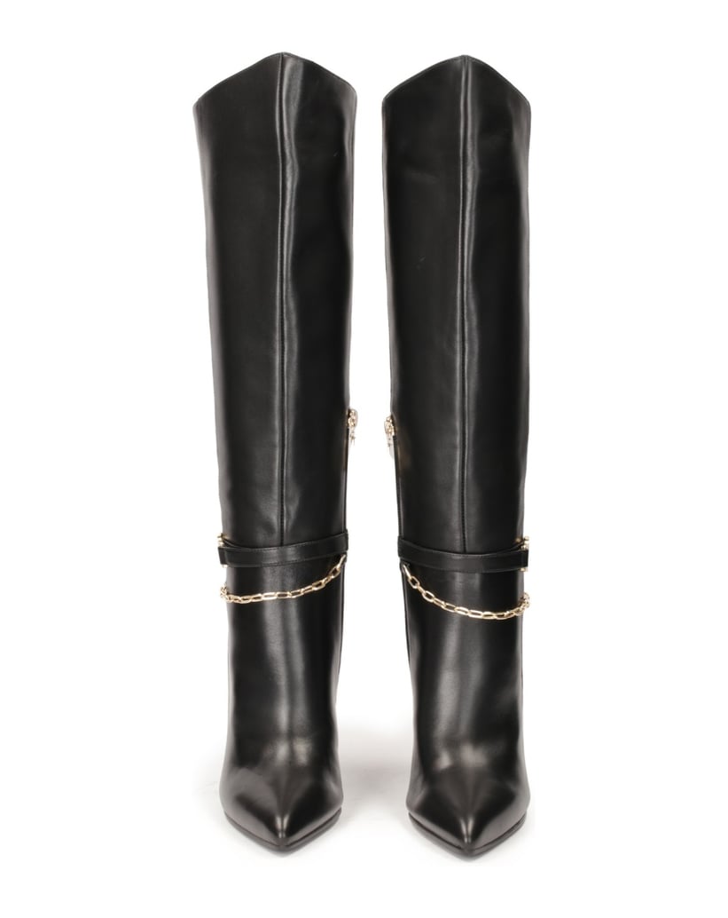 Kazar-Schwarze-hohe-Stiletto-Stiefel-mit-Zierk-schwarz