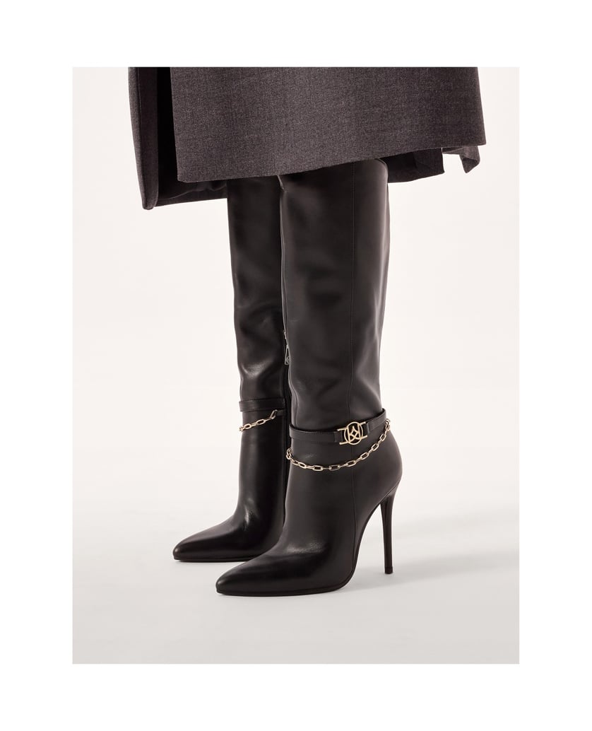 Kazar-Schwarze-hohe-Stiletto-Stiefel-mit-Zierk-schwarz