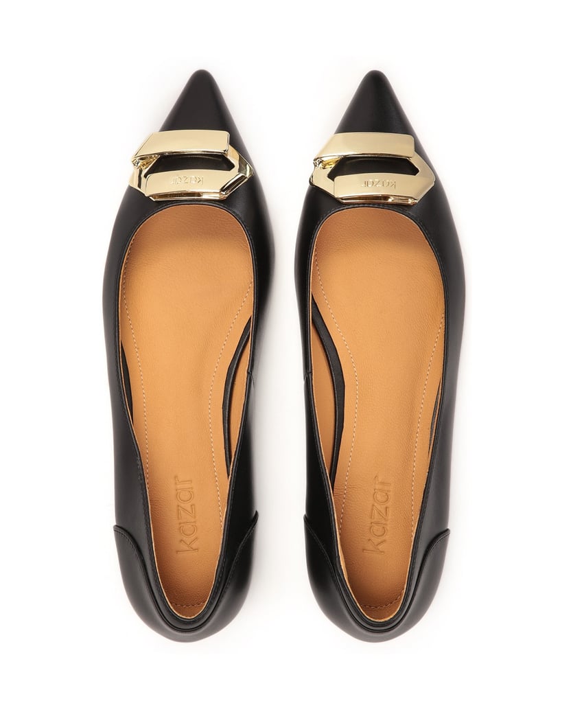 Kazar-Schwarze-Ballerinas-aus-Leder-mit-flache