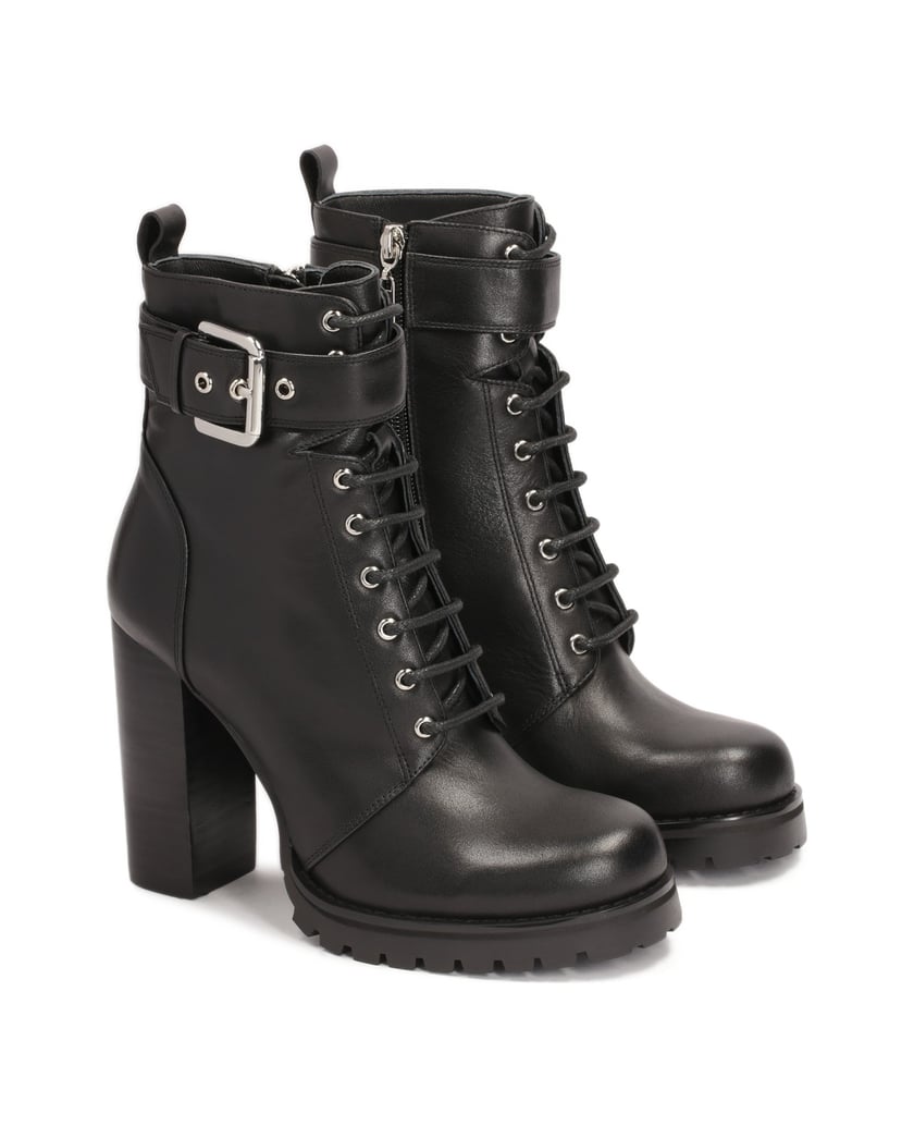 Kazar-Schwarze-Stiefel-mit-Gürtel-mit-Schnalle