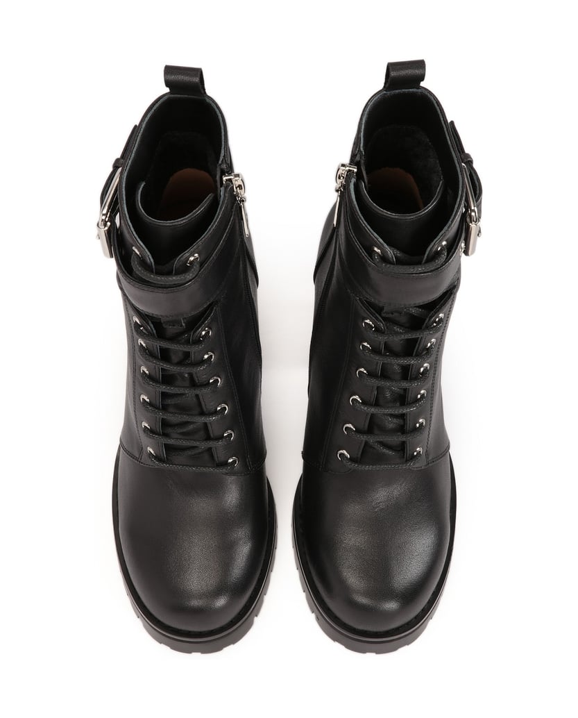 Kazar-Schwarze-Stiefel-mit-Gürtel-mit-Schnalle