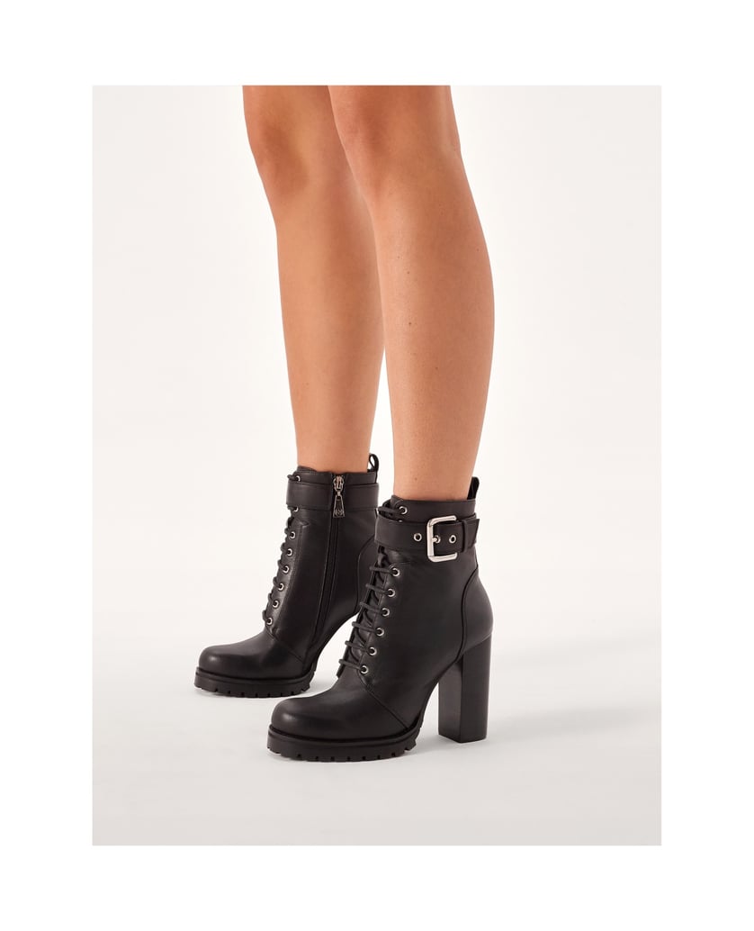 Kazar-Schwarze-Stiefel-mit-Gürtel-mit-Schnalle