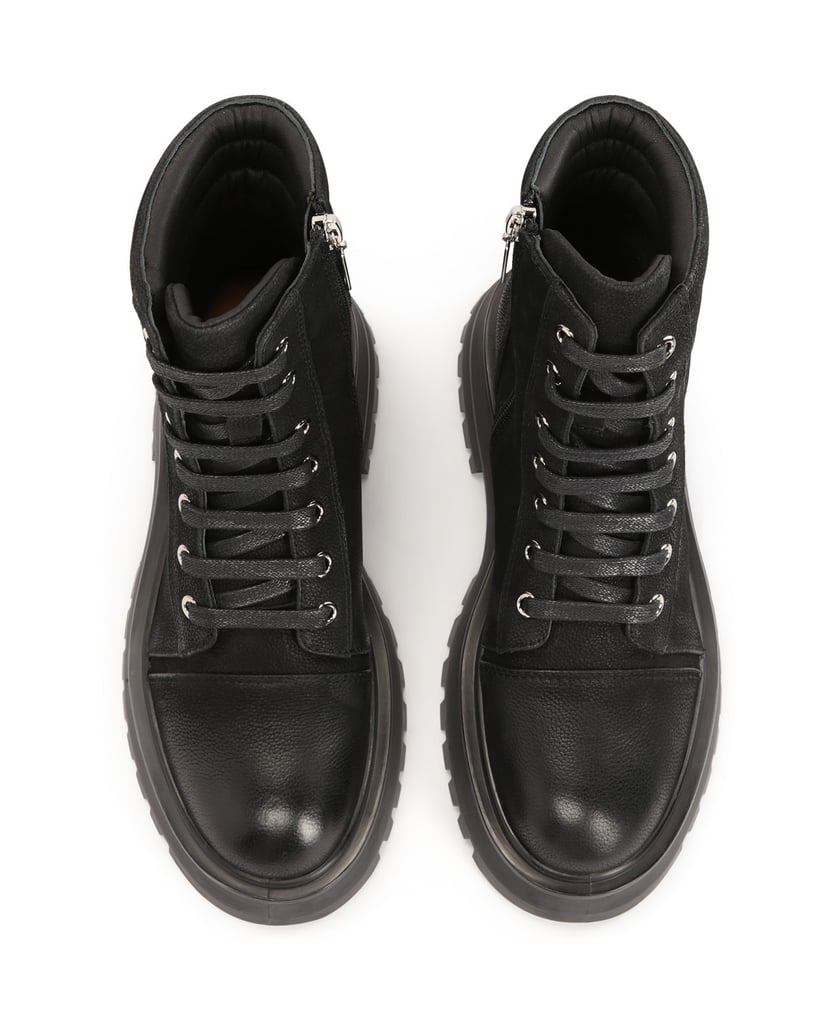 Kazar-Schwarzer-Nubuk-Stiefel-mit-Dreiblatt-So