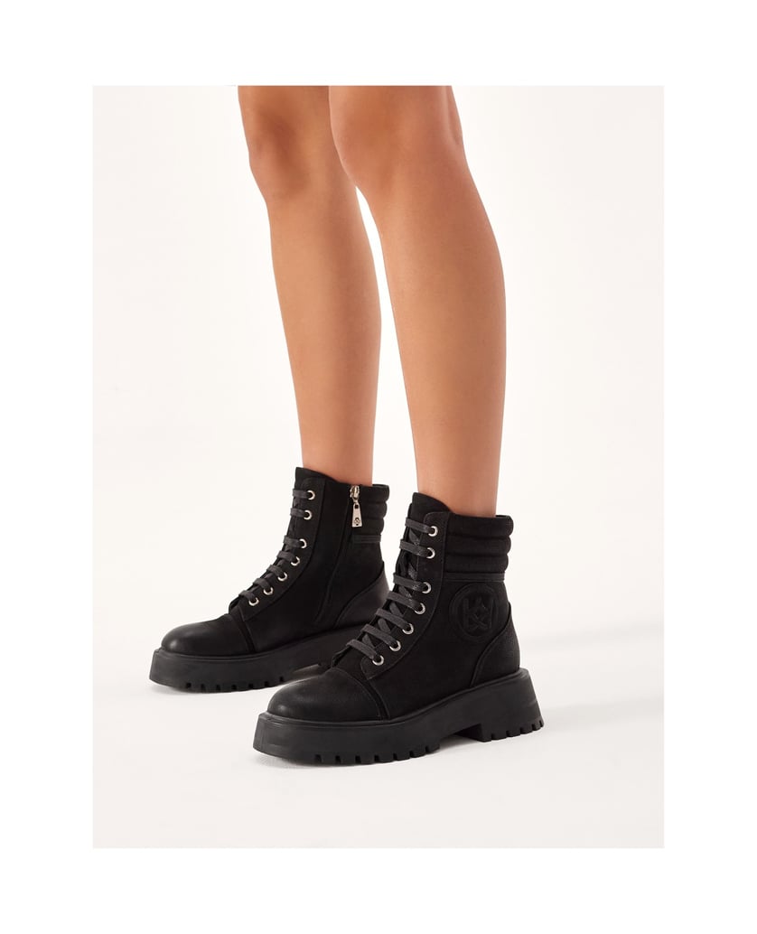 Kazar-Schwarzer-Nubuk-Stiefel-mit-Dreiblatt-So