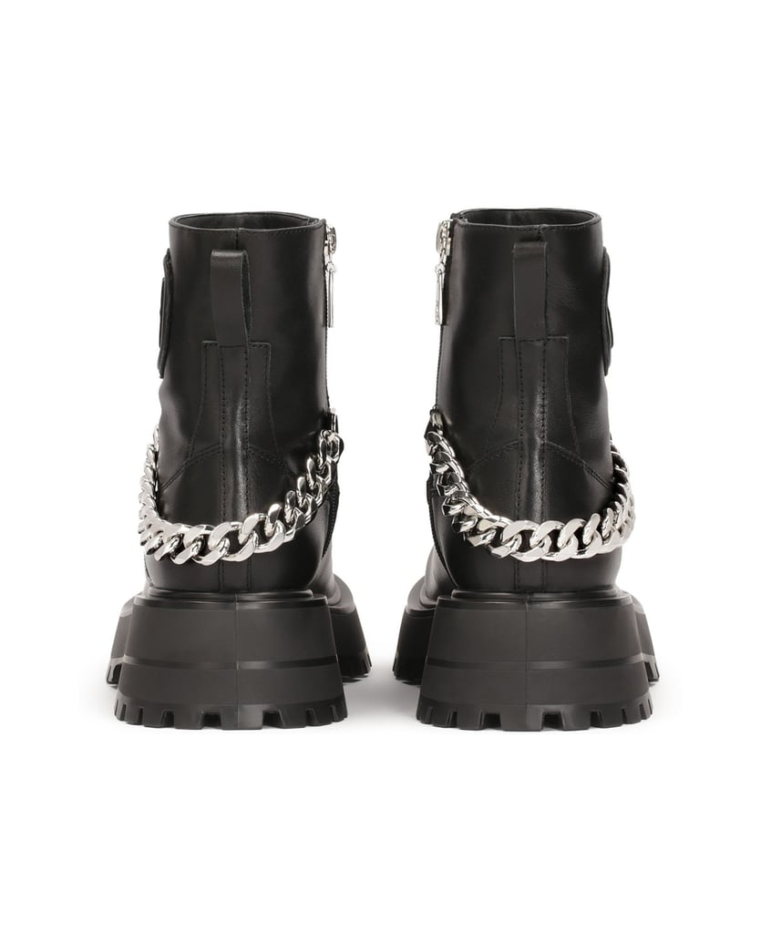 Kazar-Schwarze-Lederstiefel-mit-Reißverschluss