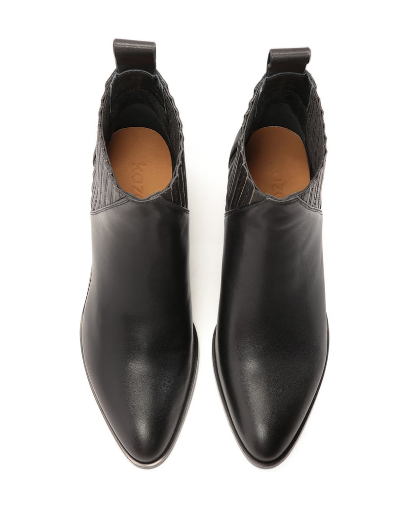 Kazar-Unbuttoned-boots-with-a-wide-heel-černá