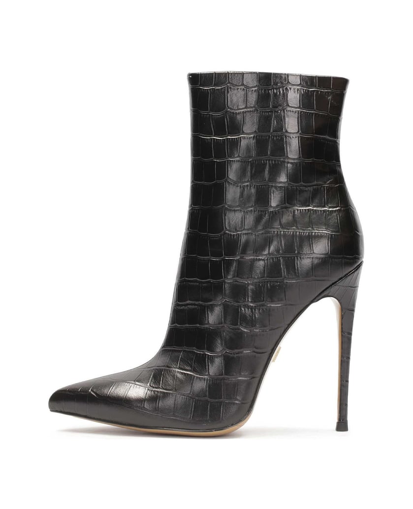 Kazar-Elegante-hohe-Stiletto-Stiefel-mit-Kroko-schwarz