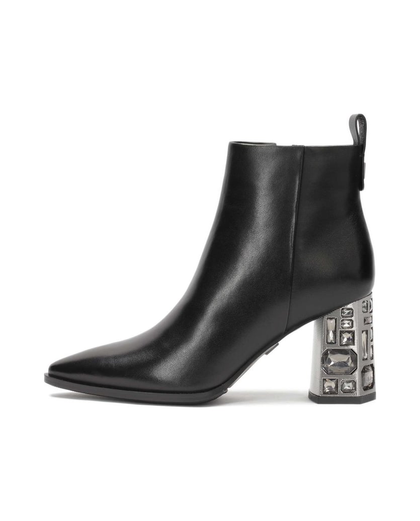 Kazar-Schwarze-Stiefel-mit-dekorativem-Absatz-schwarz