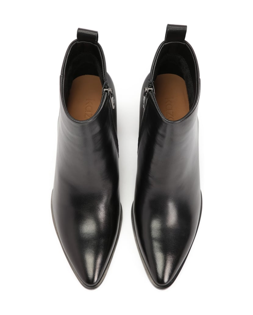 Kazar-Schwarze-Stiefel-mit-dekorativem-Absatz-schwarz