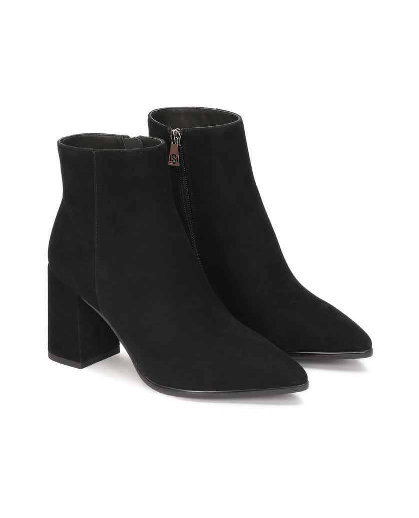 Kazar-Black-suede-pointed-toe-boots-černá