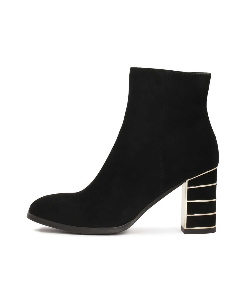 Kazar-Wildlederstiefel-mit-verziertem-Absatz-schwarz