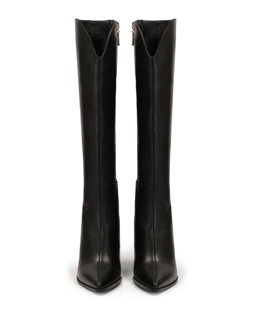 Kazar-Lederstiefel-mit-Plateau-und-spitzer-Kap-schwarz