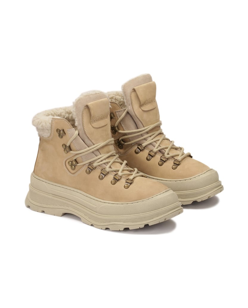 Kazar-Lace-up-boots---nubuck-snow-boots-béžová