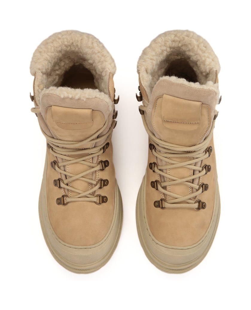 Kazar-Lace-up-boots---nubuck-snow-boots-béžová