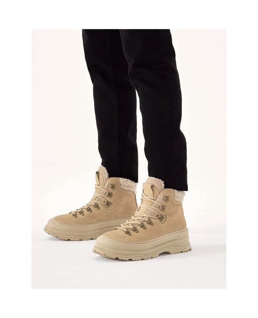 Kazar-Lace-up-boots---nubuck-snow-boots-béžová