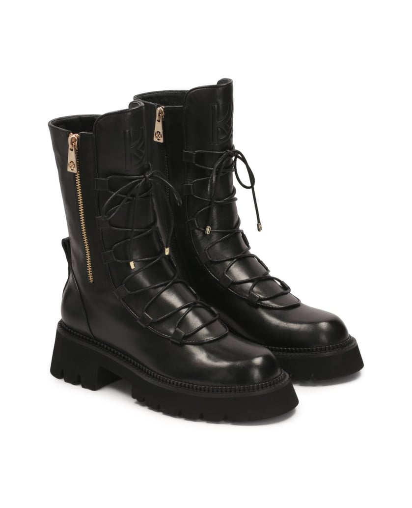 Kazar-High-leather-boots-decorated-with-zippers-černá