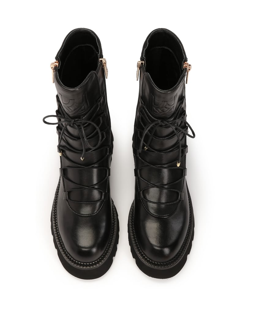 Kazar-High-leather-boots-decorated-with-zippers-černá