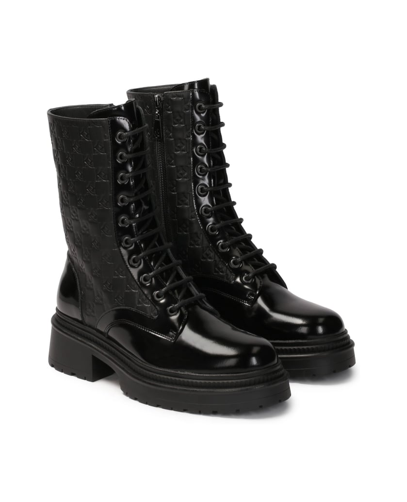 Kazar-Schwarze-Stiefel-mit-geprägtem-Muster-au