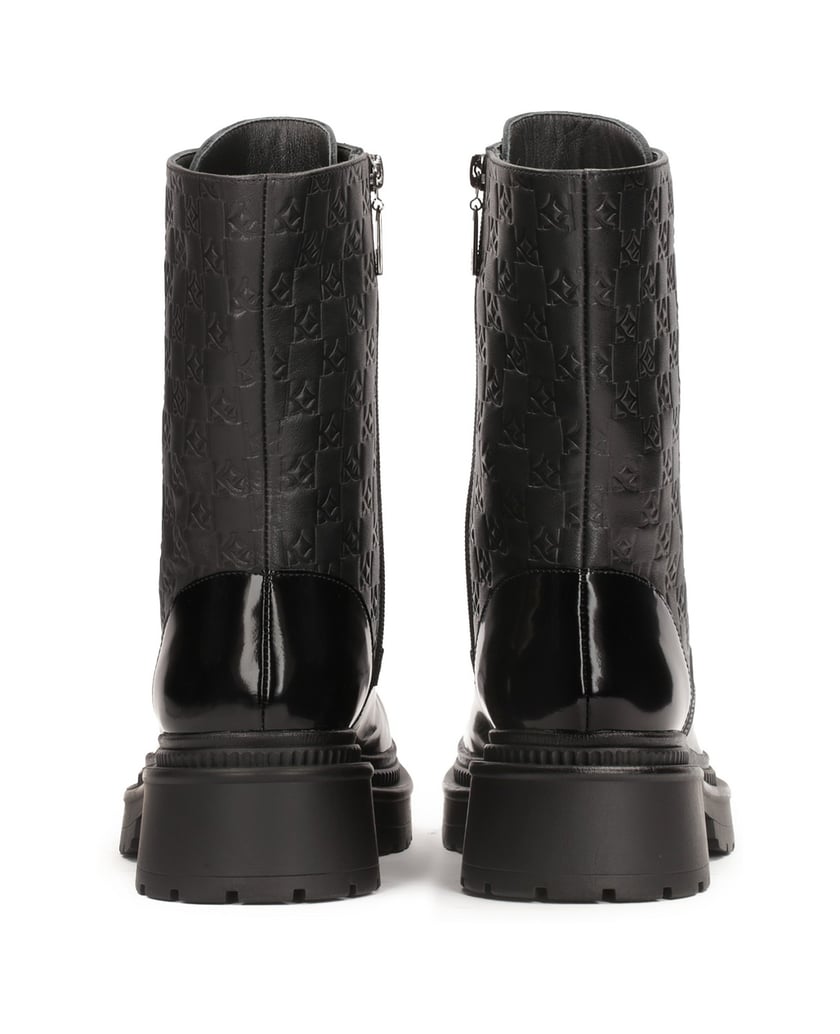 Kazar-Schwarze-Stiefel-mit-geprägtem-Muster-au