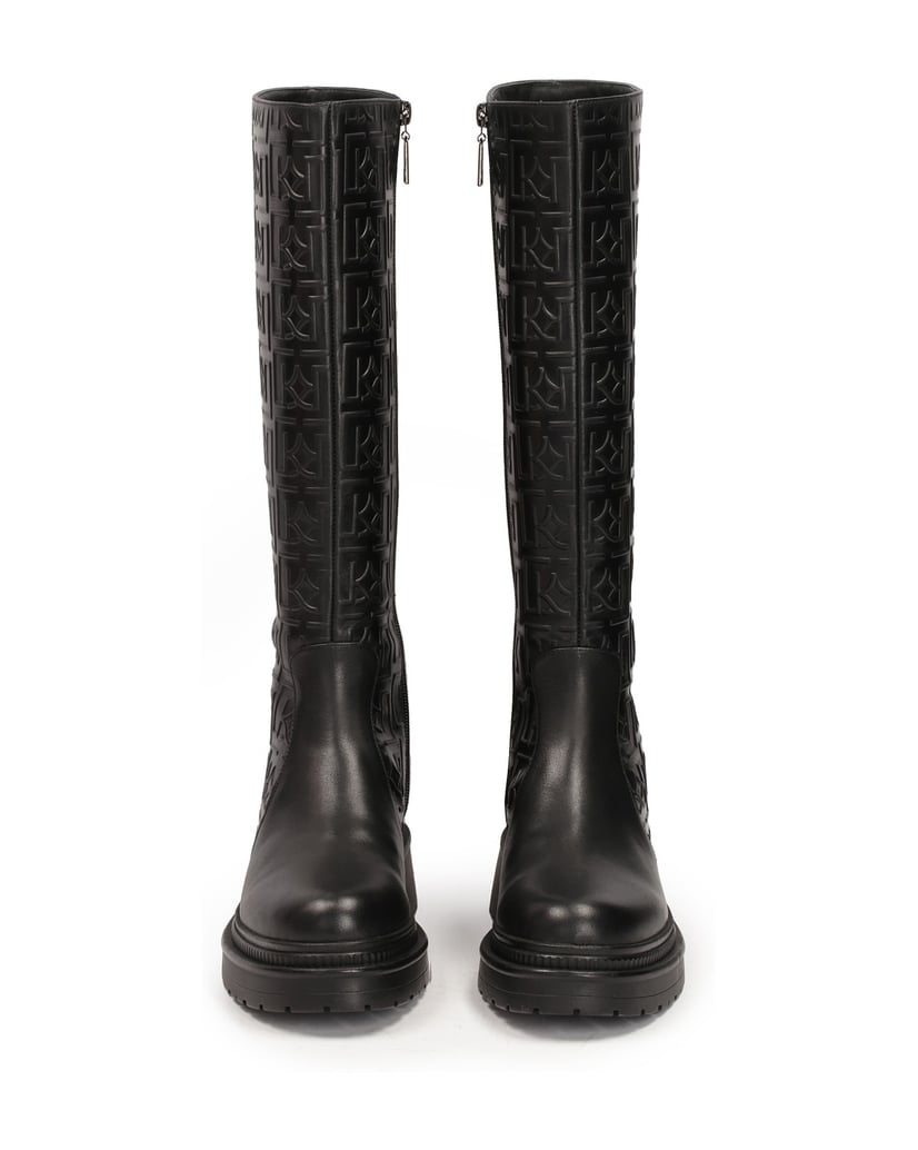 Kazar-Lederstiefel-mit-geprägtem-Muster-verzie