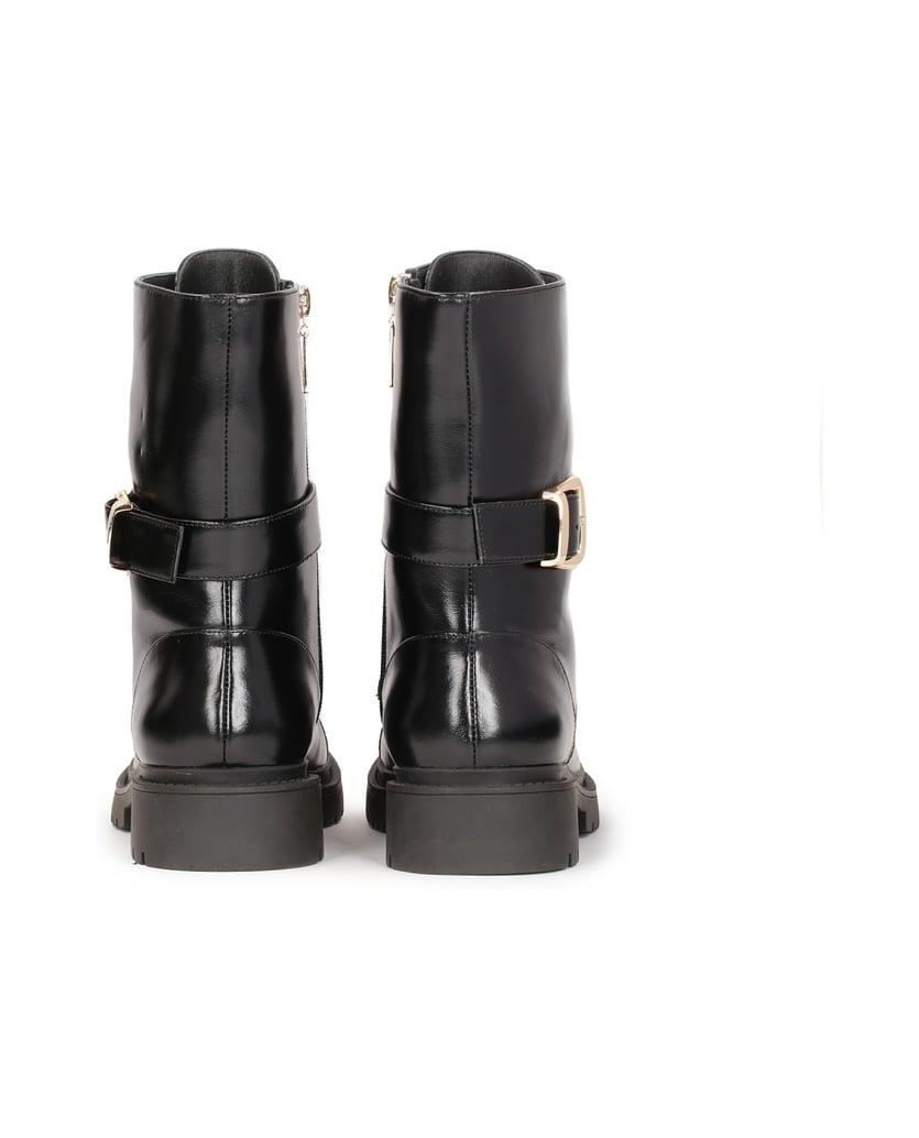 Kazar-Flat-boots-with-detachable-decorative-strap-černá