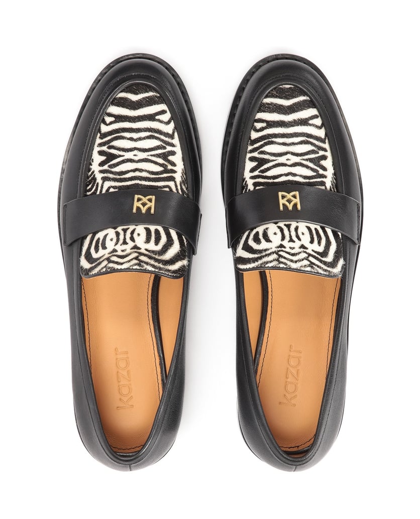 Kazar-Slipper-aus-Leder-mit-Naturhaar-im-Zebra