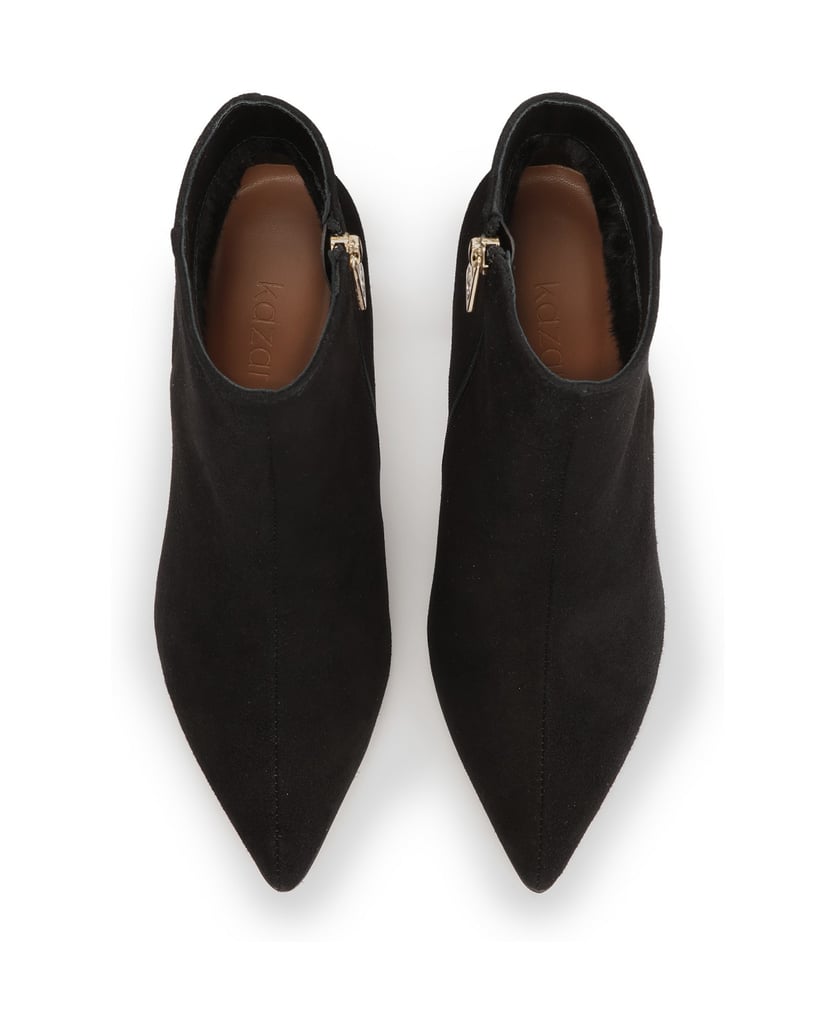 Kazar-Schwarze-spitz-zulaufende-Stiefel-aus-we-schwarz